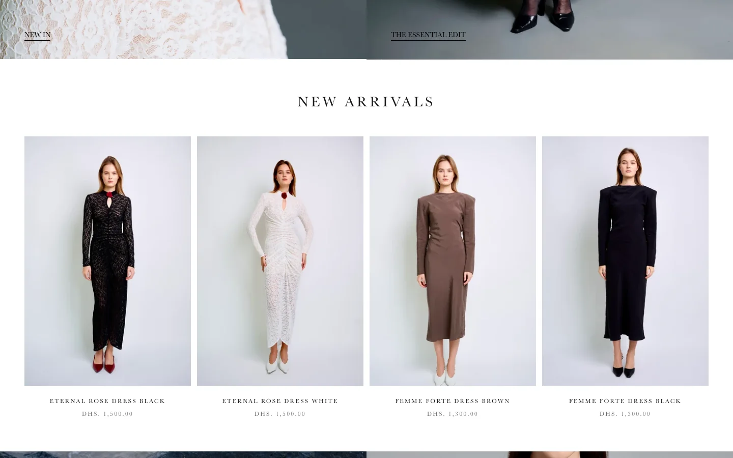 Selected live view of the Airam Atelier website.